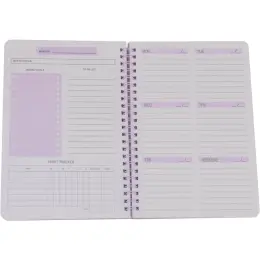 A5 Weekly Planner Non-Dated Purple Open